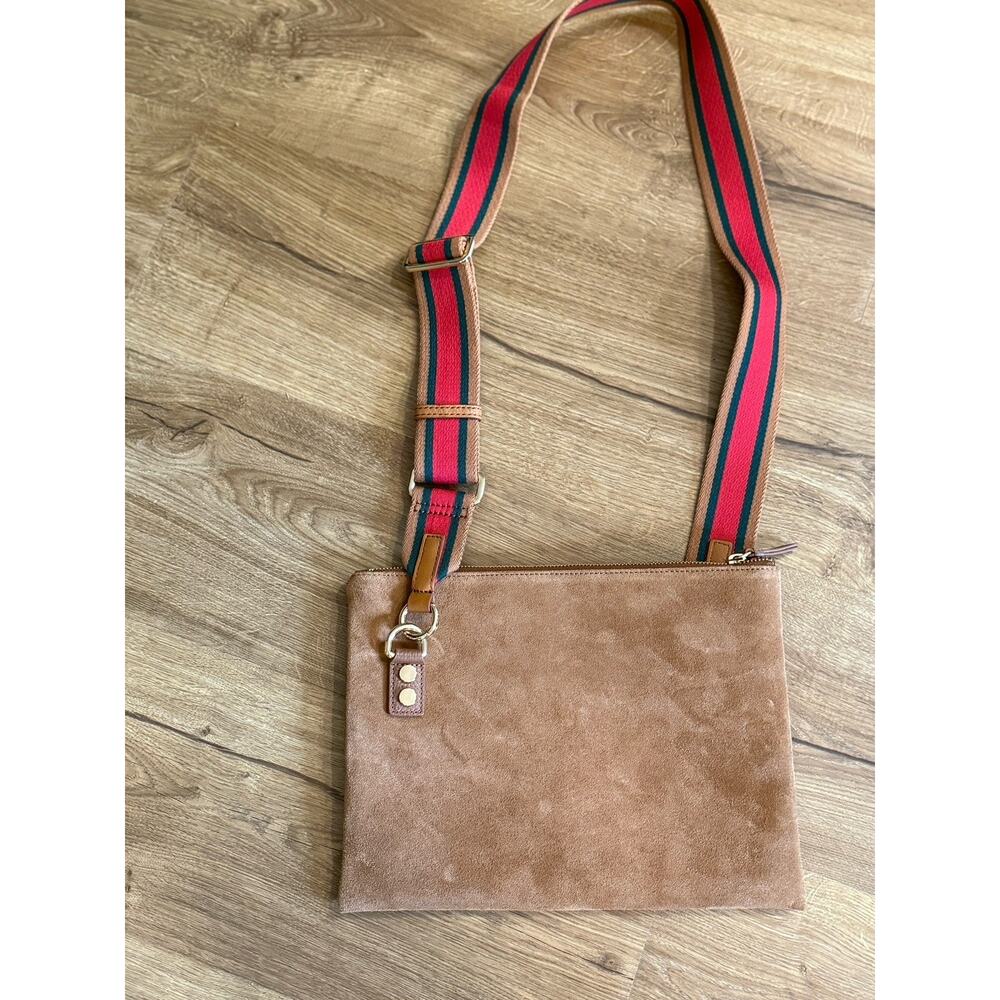 Mark & Graham ESSENTIAL LEATHER ZIPPER CROSSBODY Bag Purse Chestnut Camel